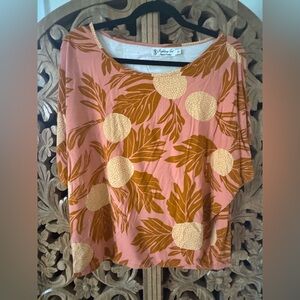 Fighting Eel Pink and Brown Boxy Blouse